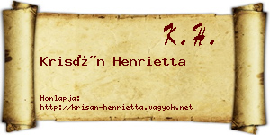 Krisán Henrietta névjegykártya