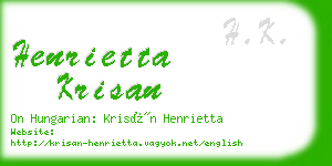 henrietta krisan business card